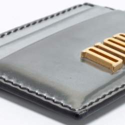 Pre Owned Dior Grey Patent Leather D-Fence Card holder