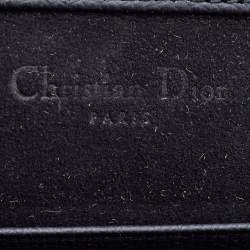 Pre Owned Dior Black Grained Leather Saddle Chain Pouch