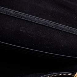 Pre Owned Dior Black Grained Leather Saddle Chain Pouch