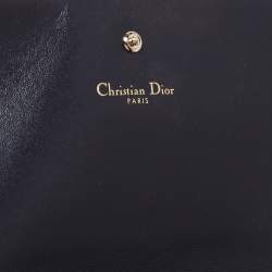 Pre Owned Dior Green Crackle Leather Diorama Wallet On Chain