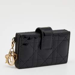 Pre Owned Dior Black Patent Leather Compact Wallet