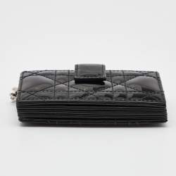 Pre Owned Dior Black Patent Leather Compact Wallet