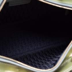 Pre Owned Dior Grey Patent Cannage Leather Large Lady Dior Tote