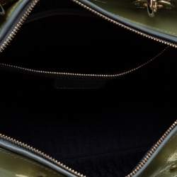 Pre Owned Dior Grey Patent Cannage Leather Large Lady Dior Tote