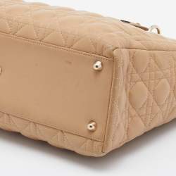 مملوكة مسبقًا حقيبة يد توتس ديور ليدي ديور جلد كاناج بيج كبيرة