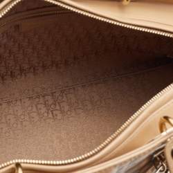 مملوكة مسبقًا حقيبة يد توتس ديور ليدي ديور جلد كاناج بيج كبيرة