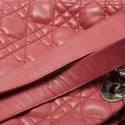 Pre Owned Dior Pink Cannage Leather Soft Lady Dior Shopper Tote