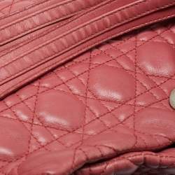 Pre Owned Dior Pink Cannage Leather Soft Lady Dior Shopper Tote