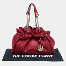 Pre Owned Dior Red Cannage Leather Le Trente Hobo