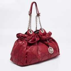 Pre Owned Dior Red Cannage Leather Le Trente Hobo
