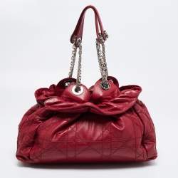 Pre Owned Dior Red Cannage Leather Le Trente Hobo