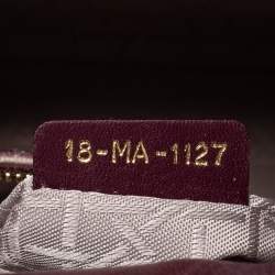 Pre Owned Dior Burgundy Leather Small Lady Dior Tote