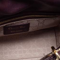 Pre Owned Dior Burgundy Leather Small Lady Dior Tote