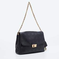 Pre Owned Dior Black Cannage Leather Large Diorling Shoulder Bag