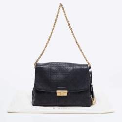 Pre Owned Dior Black Cannage Leather Large Diorling Shoulder Bag