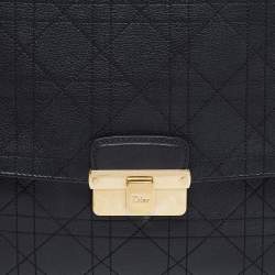 Pre Owned Dior Black Cannage Leather Large Diorling Shoulder Bag