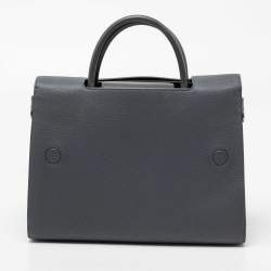 Pre Owned Dior Grey Leather Medium Diorever Top Handle Bag