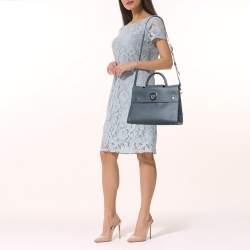 Pre Owned Dior Grey Leather Medium Diorever Top Handle Bag