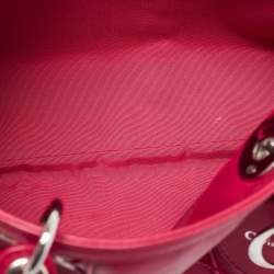 Pre Owned Dior Red Leather Cannage Pattern Granville Polochon Satchel
