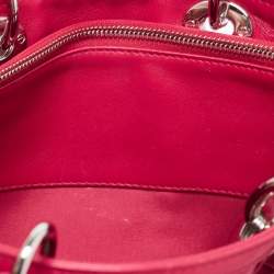 Pre Owned Dior Red Leather Cannage Pattern Granville Polochon Satchel