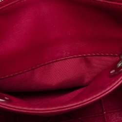 Pre Owned Dior Red Leather Cannage Pattern Granville Polochon Satchel