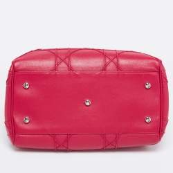 Pre Owned Dior Red Leather Cannage Pattern Granville Polochon Satchel
