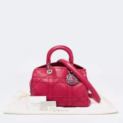 Pre Owned Dior Red Leather Cannage Pattern Granville Polochon Satchel