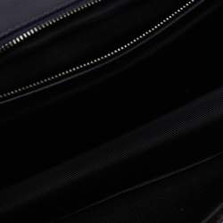 Pre Owned Dior Blue Crackled Patent Leather Large Diorama Shoulder Bag