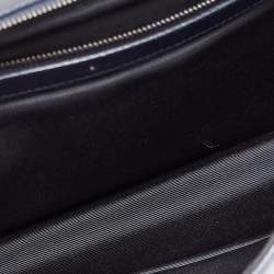 Pre Owned Dior Blue Crackled Patent Leather Large Diorama Shoulder Bag