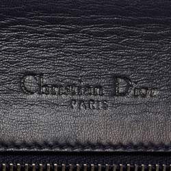 Pre Owned Dior Blue Crackled Patent Leather Large Diorama Shoulder Bag