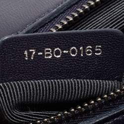 Pre Owned Dior Blue Crackled Patent Leather Medium Diorama Shoulder Bag