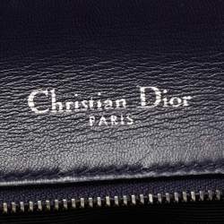 Pre Owned Dior Blue Crackled Patent Leather Medium Diorama Shoulder Bag