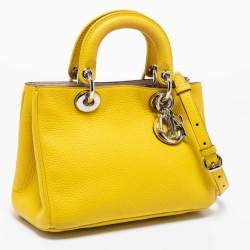 Pre Owned Dior Yellow Leather Mini Diorissimo Tote