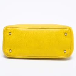 Pre Owned Dior Yellow Leather Mini Diorissimo Tote