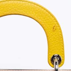 Pre Owned Dior Yellow Leather Mini Diorissimo Tote