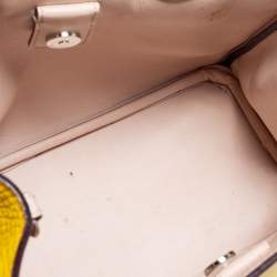 Pre Owned Dior Yellow Leather Mini Diorissimo Tote