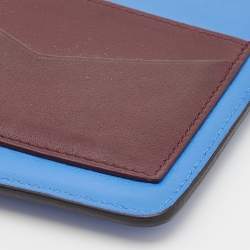 Pre Owned Dior Tri Color Leather Wristlet Card Holder