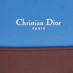 Pre Owned Dior Tri Color Leather Wristlet Card Holder