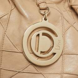 Pre Owned Dior Beige Cannage Leather Le Trente Hobo