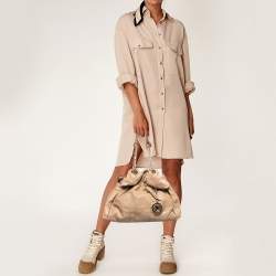 Pre Owned Dior Beige Cannage Leather Le Trente Hobo