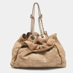 Pre Owned Dior Beige Cannage Leather Le Trente Hobo