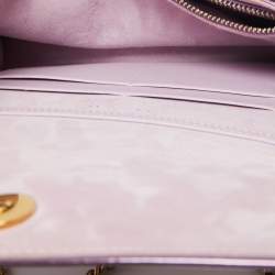 Pre Owned Dior Pink Patent Leather Diorama Studded Wallet on Chain 