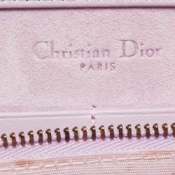 Pre Owned Dior Pink Patent Leather Diorama Studded Wallet on Chain 