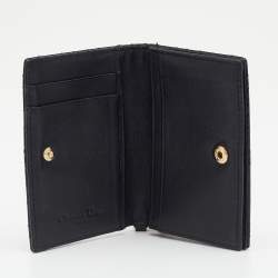 Pre Owned Dior Black Cannage Patent Leather Lady Dior Card Holder