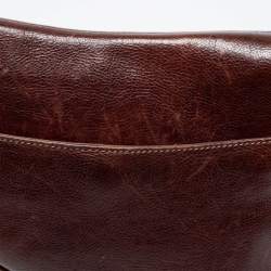 Pre Owned Dior Brown Leather Embroidered Saddle Bag