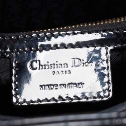 Pre Owned Dior Black Cannage Patent Leather Large Lady Dior Tote