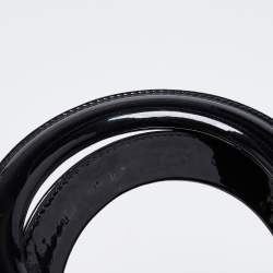 Pre Owned Dior Black Cannage Patent Leather Large Lady Dior Tote