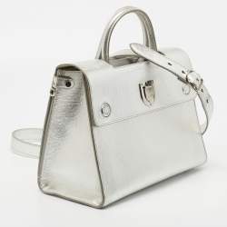 Dior Metallic Silver Leather Medium Diorever Tote