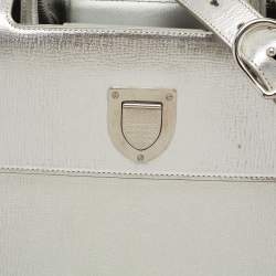 Dior Metallic Silver Leather Medium Diorever Tote