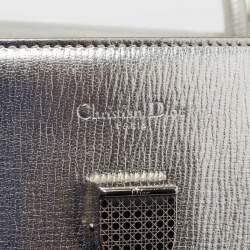 Dior Metallic Silver Leather Medium Diorever Tote